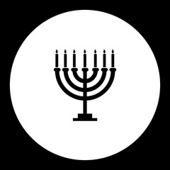 black historical religion candlestick simple isolated icon eps10