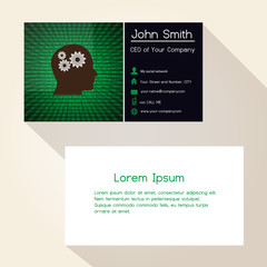green binary code digits abstract business card design eps10