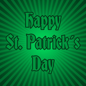 happy saint patrick day on green striped background eps10