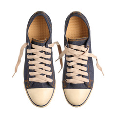 blue sneakers isolated on white background
