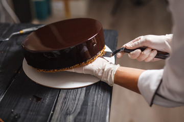 cake covered in chocolate