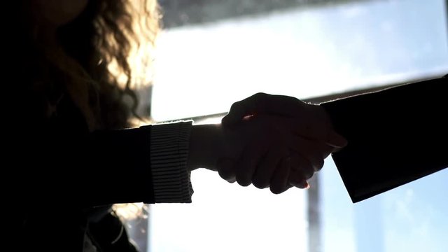 Business handshake. Business handshake and business people concept
