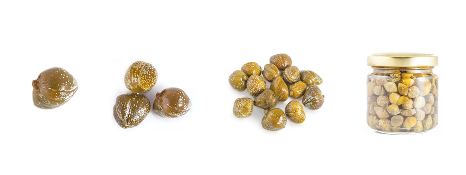 Collections of capers  isolated