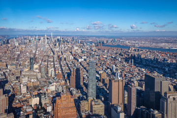 Skyline aerial view of Manhattan with skyscrapers - New York, USA