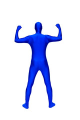Obraz na płótnie Canvas Mysterious blue man in morphsuit