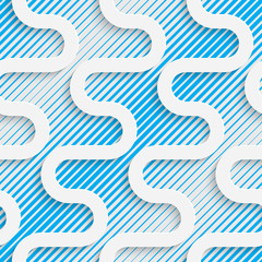 Seamless Curved Pattern. Abstract Shapes Background