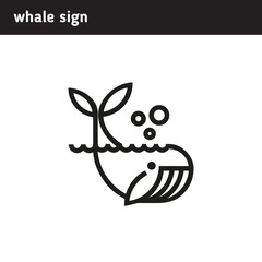 logo in the form of a whale made lines