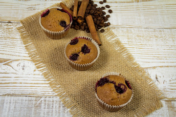 Delicious Muffins with cherry

