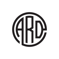 initial three letter logo circle black