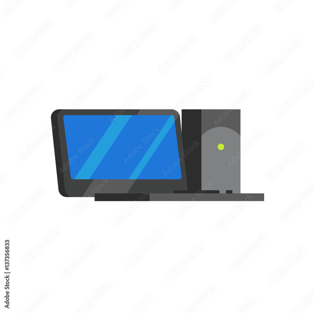 Poster desktop computer vector icon