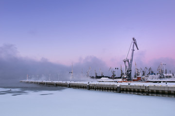 Trade port in Murmansk, Kola Peninsula, Russia