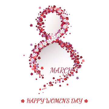 Women's Day greeting card. Vector illustration EPS10.