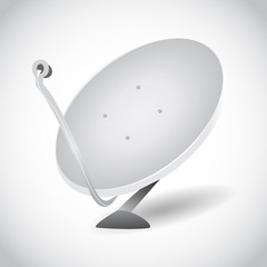 Satelite dish illustration on grey background isolated.
