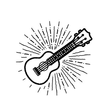 Ukulele Vector Illustration On White Backgroiund