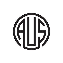 initial three letter logo circle black