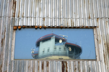 wall, glass, navigational tower, Latvia