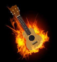 Naklejka premium Ukulele illustration on white backgroiund