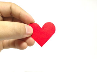 hand hold paper heart