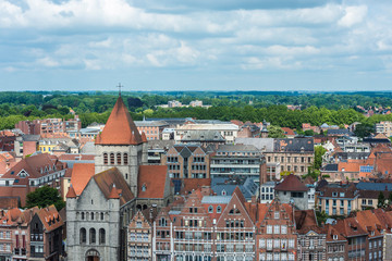 Naklejka na ściany i meble Tournai skyline in Belgium.