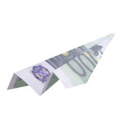 origami airplane from banknotes