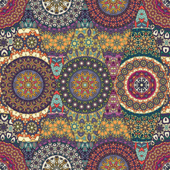 Seamless pattern. Vintage decorative elements. Hand drawn background. Islam, Arabic, Indian, ottoman motifs. Perfect for printing on fabric or paper.