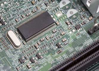 Board with dust and components.