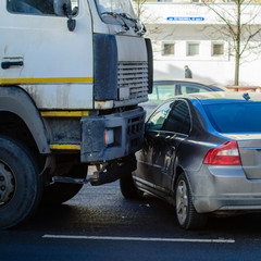 Car crash accident on street
