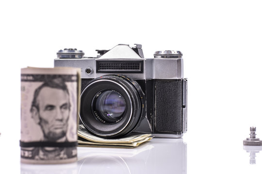money and film cameras 