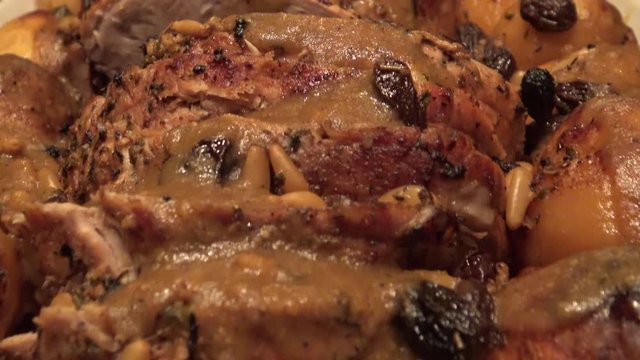 Roast Great bustard dish on the table of chrismast holiday-Dan