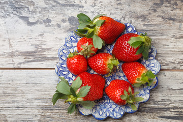 fresh strawberries on a plate