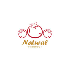 Natural product logo design vector template. Tomato icon.
