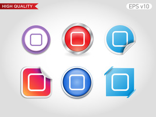 Cube icon. Button with cube icon. Modern UI vector.