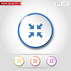 Fototapeta premium Middle arrows icon. Button with middle aroows icon. Modern UI vector.