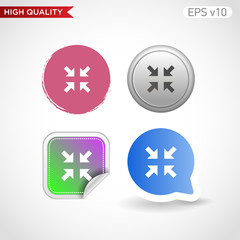 Middle arrows icon. Button with middle aroows icon. Modern UI vector.