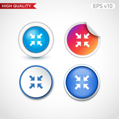 Middle arrows icon. Button with middle aroows icon. Modern UI vector.