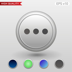 Three points icon. Button with three points icon. Modern UI vector.