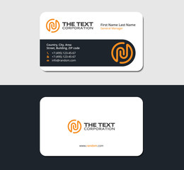 Obraz premium business cards with the letter N, yellow color, white card