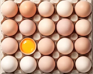 Zelfklevend Fotobehang Chicken Eggs © Bozena Fulawka