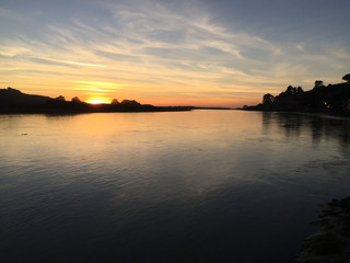 Sunrise in Jenner, Sough California. Seascape, winter.