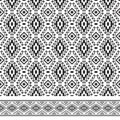 Seamless texture and pattern brush. American Indians tribal style, black and white colors. Pattern brush and swatch are included in vector file.