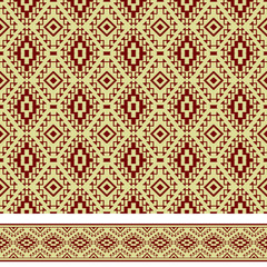 Seamless texture and pattern brush. American Indians tribal style, yellow and brown colors. Pattern brush and swatch are included in vector file.