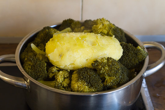 Broccoli and cooked potato