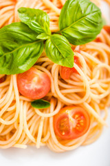 spaghetti with tomato sauce