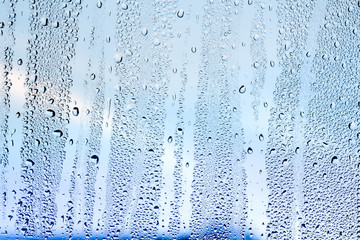 water drops on window glass