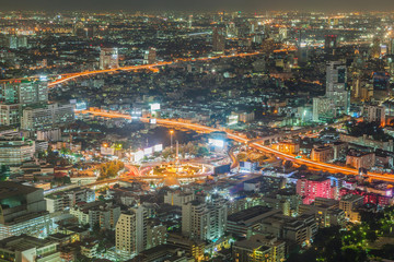Fototapeta na wymiar Victoria monument in Bangkok skyline at night, Thailand