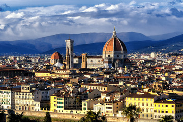 Fototapeta na wymiar Cathedral of Santa Maria Del Fiore as seen from Piazzale Michelangelo in Florence, Tuscany, Italy