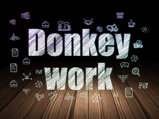 Finance concept: Donkey Work in grunge dark room