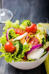 fresh healthy salad with tomatoes