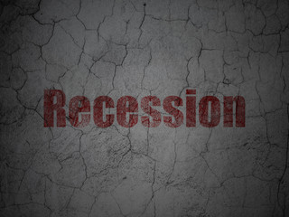 Business concept: Recession on grunge wall background