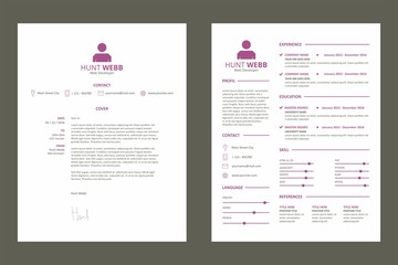 CV Resume Purple Light